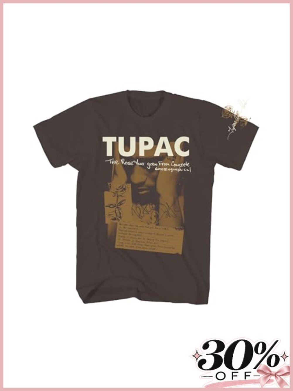 Tupac Rose That Grew From Concrete Graphic Crewneck Tee